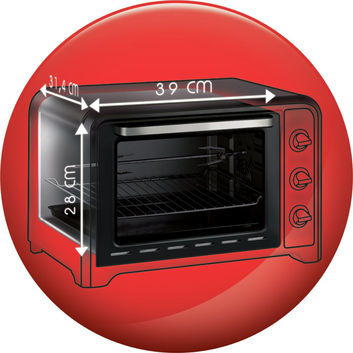 Mini four OX485E10 silver, MOULINEX