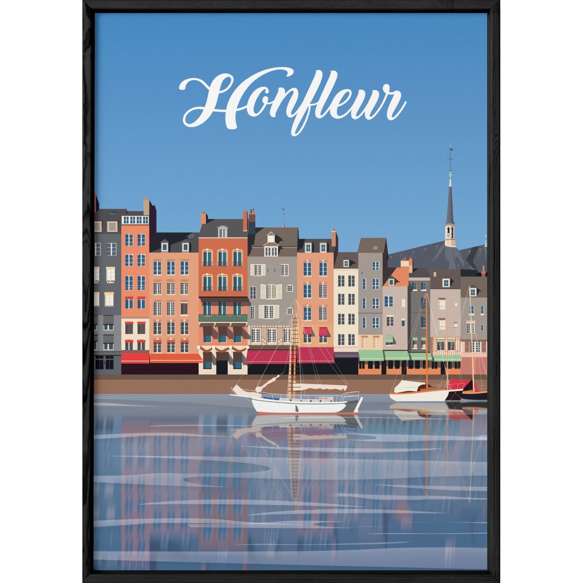 Affiche ville Honfleur blanc, L'AFFICHERIE