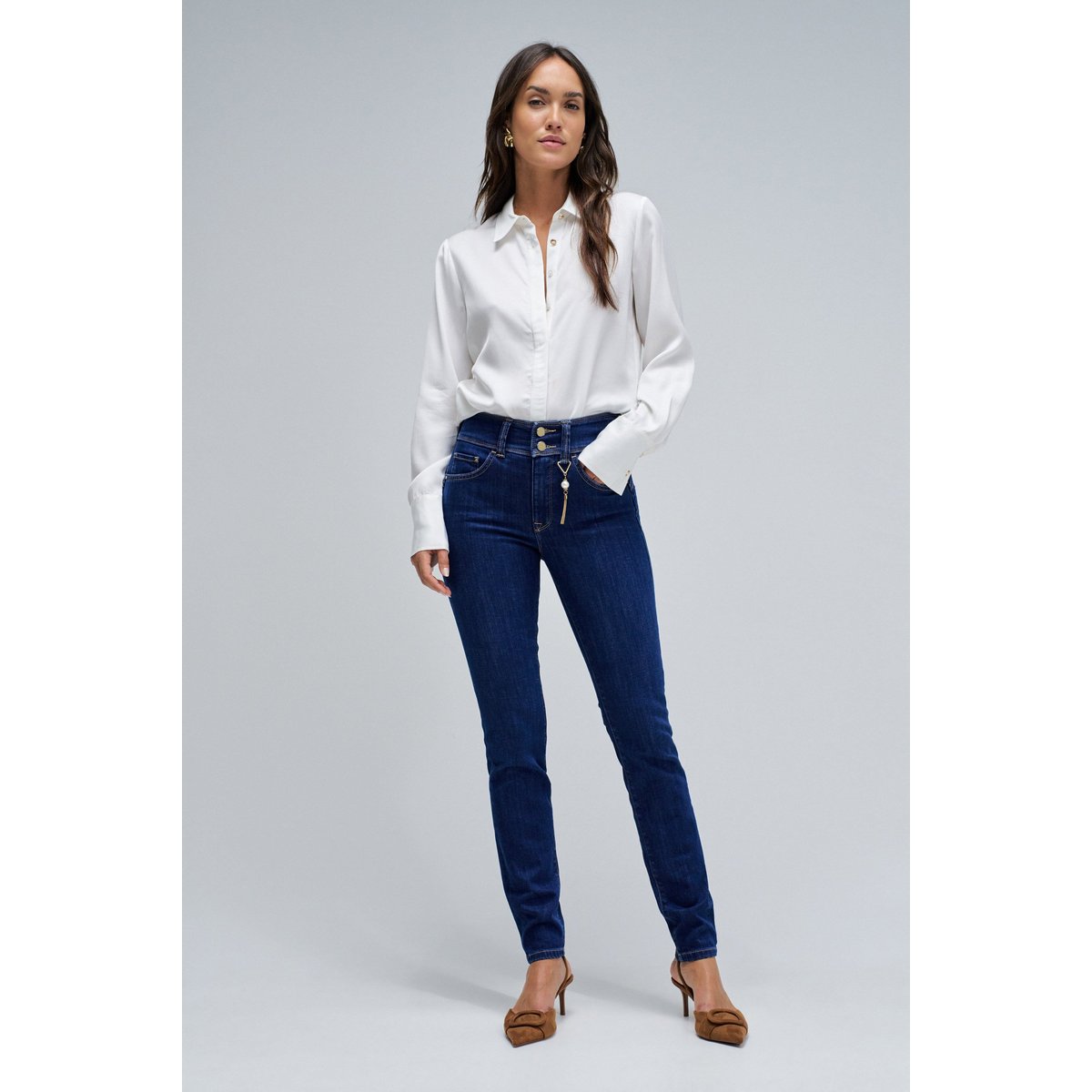 JEAN SECRET PUSH IN SKINNY bleu denim, SALSA JEANS