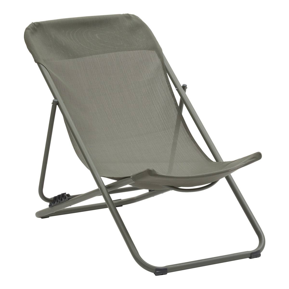 Chilienne de jardin pliable et empilable en acier MIRAEL vert laurier, HESPERIDE