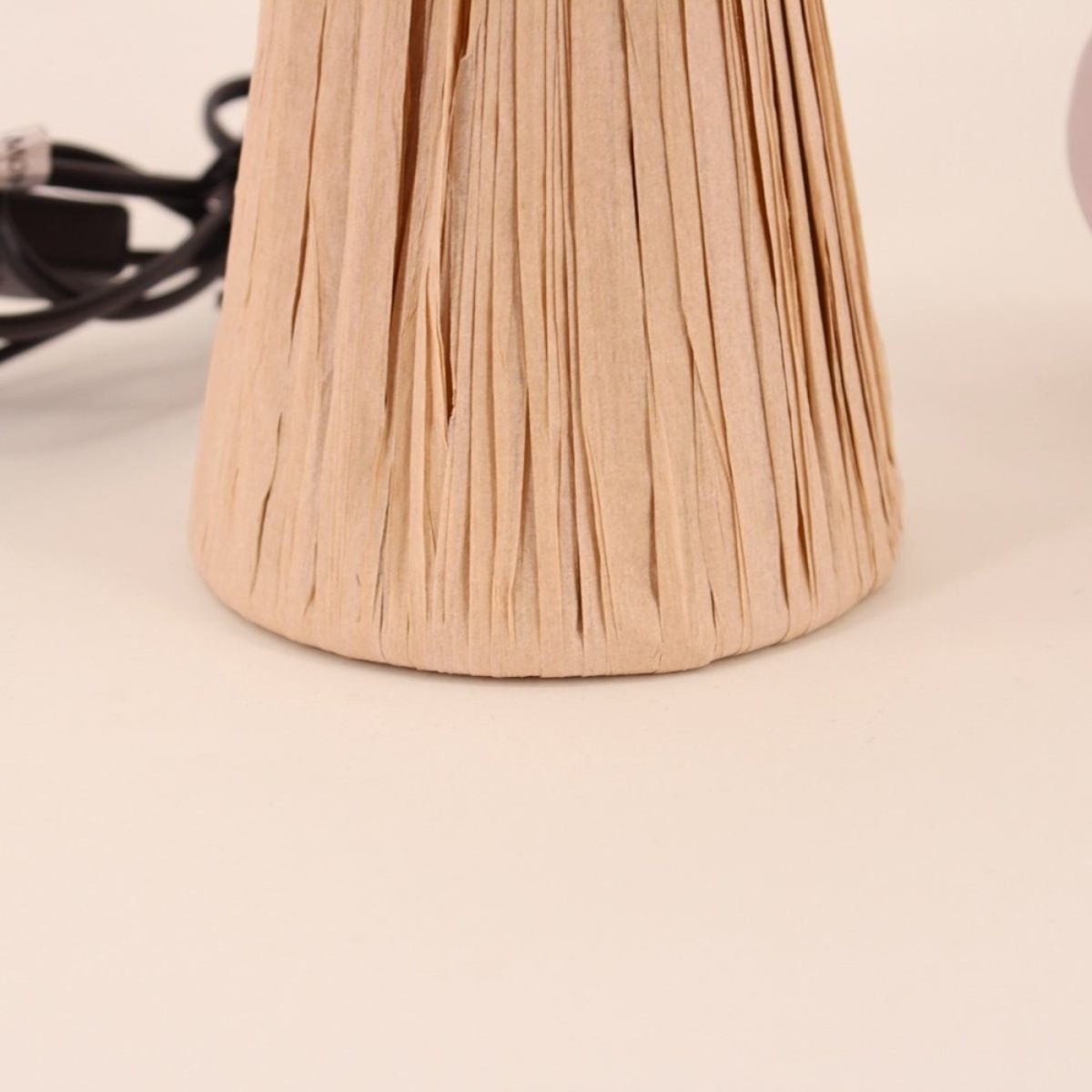Lampe à poser en raphia 30cm naturel, ORNAMI