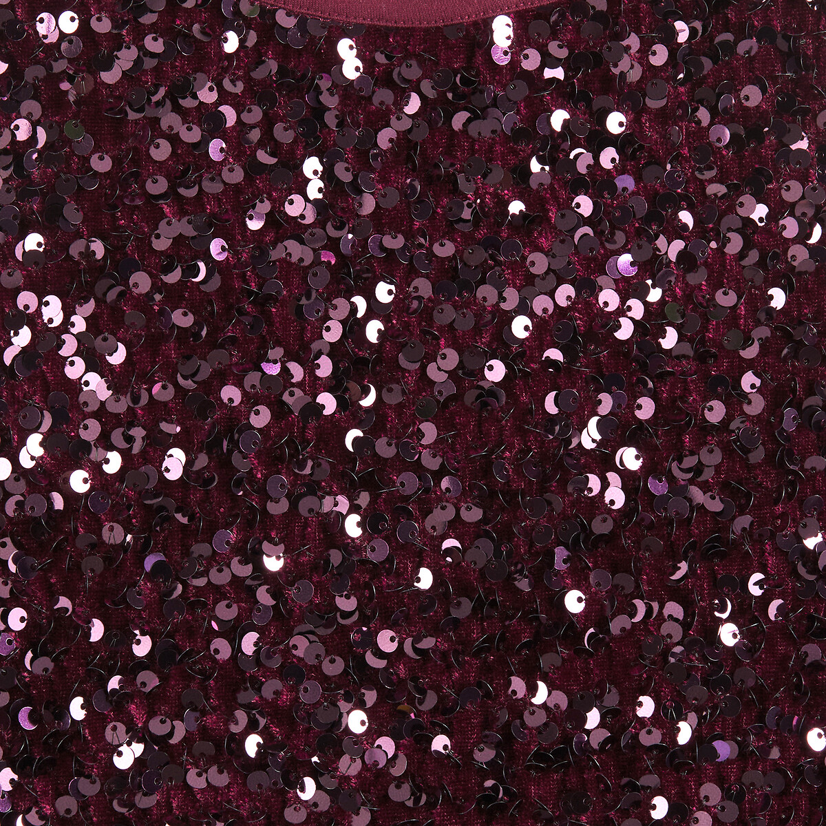 Robe sans manches à sequins bordeaux, LA REDOUTE COLLECTIONS