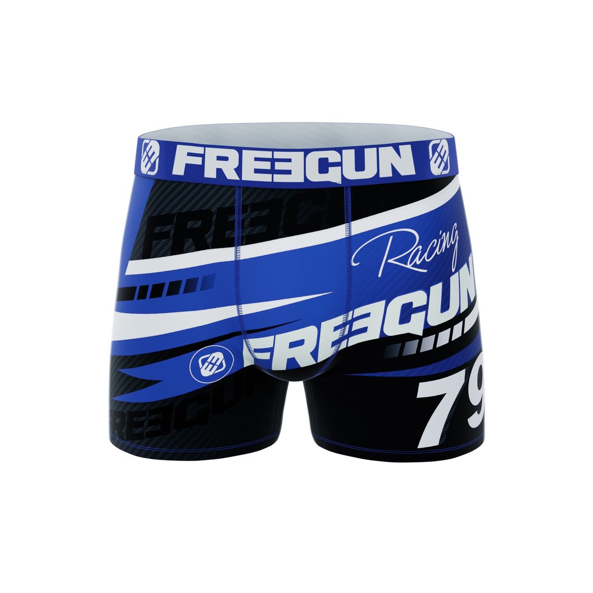 Lot De 5 Boxers Microfibre Racing orange/gris/bleu/rouge/blanc/noir, FREEGUN