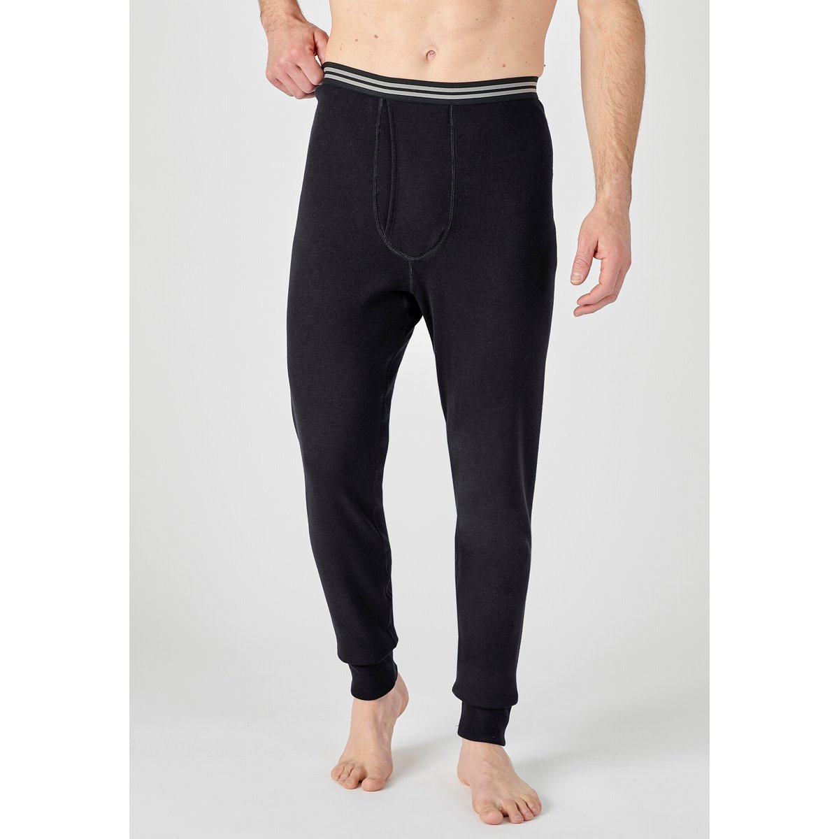 Caleçon ouvert Thermolactyl, molleton gratté - Standard noir, DAMART