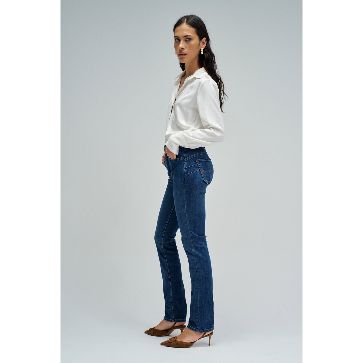 JEAN SECRET PUSH IN SLIM bleu denim, SALSA JEANS