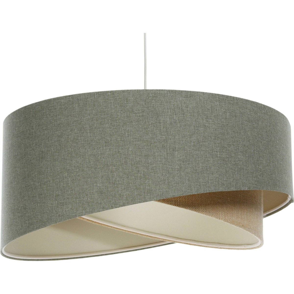 Suspension en tissu et chanvre rond Boho beige crème avec chanvre naturel, BPS KONCEPT