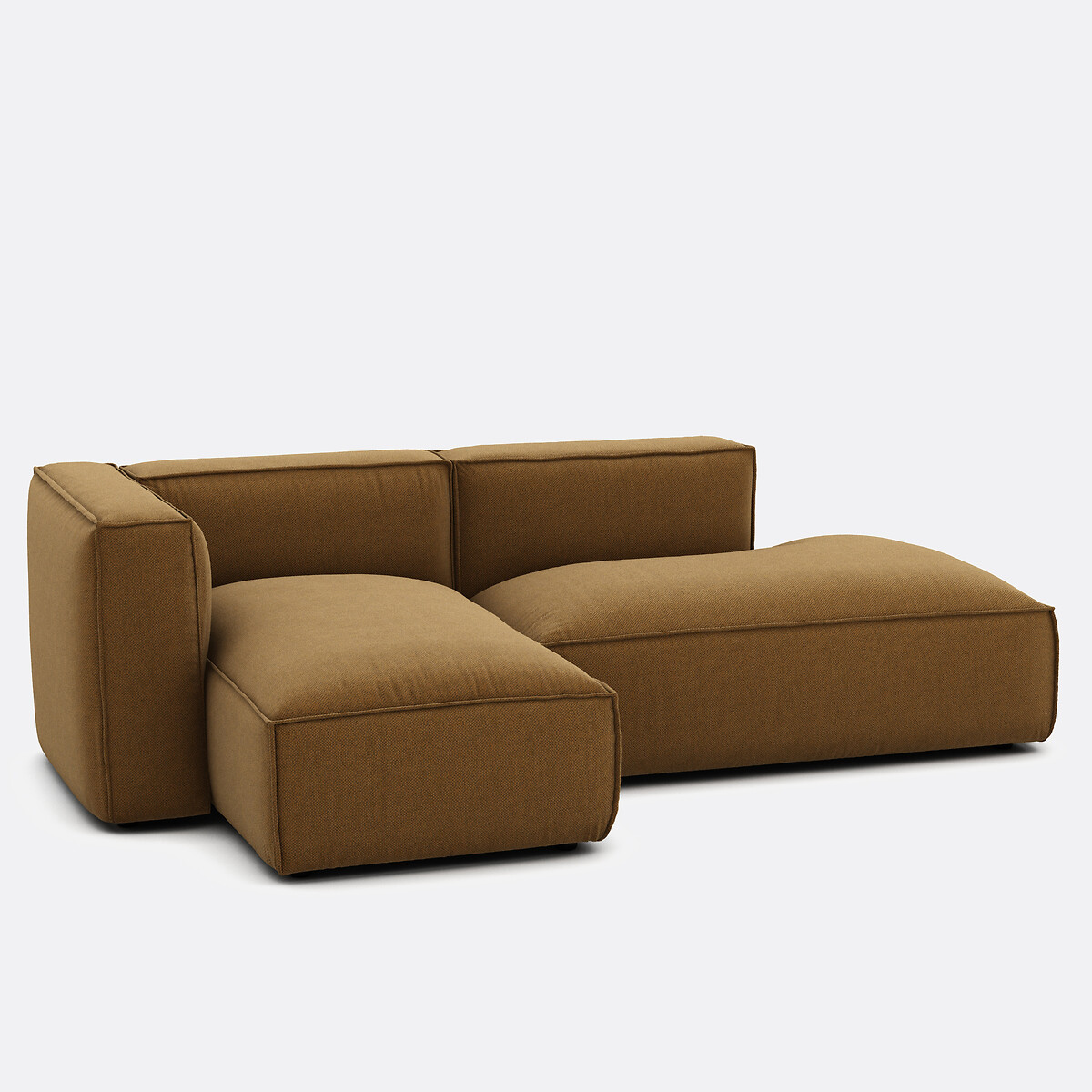 Canapé modulable d'angle gauche, en tissu texturé, SEVEN caramel, LA REDOUTE INTERIEURS