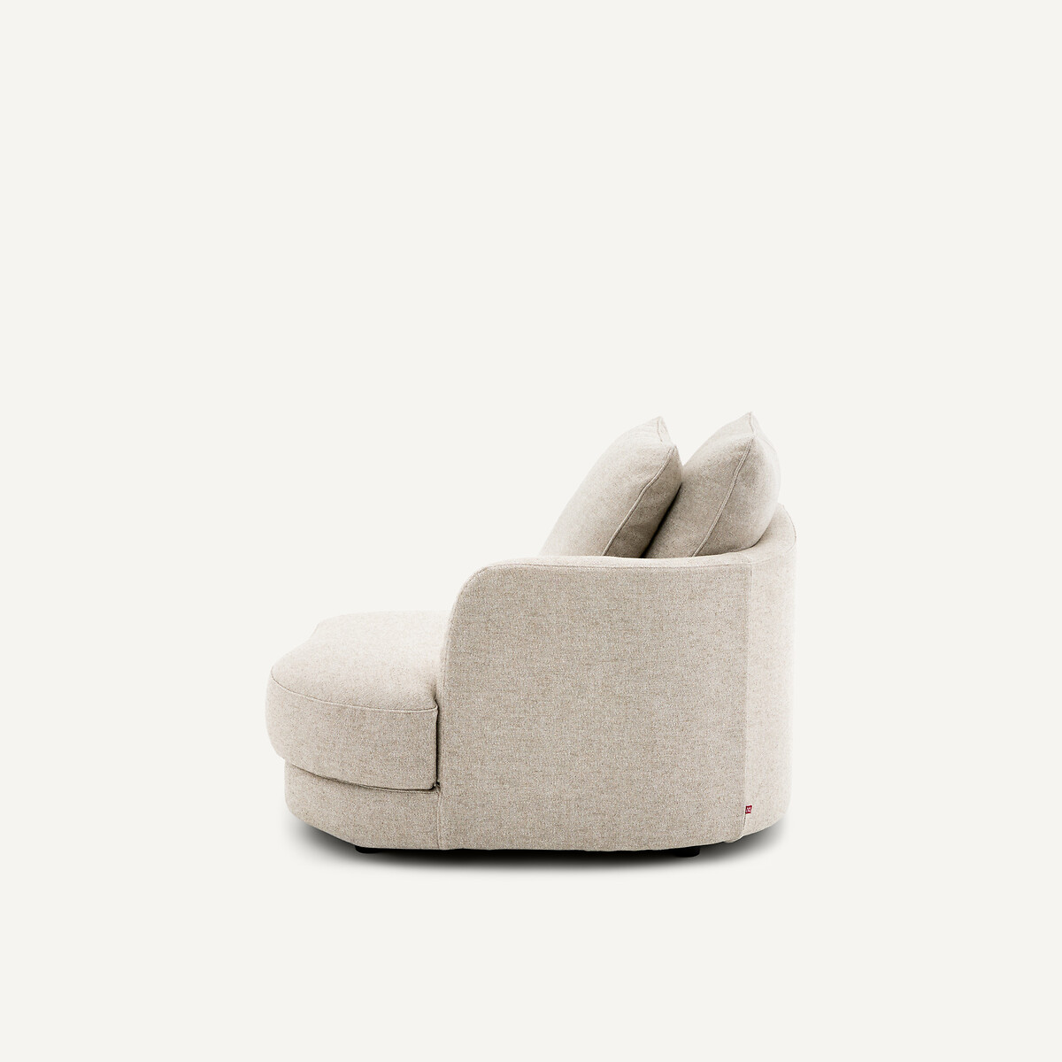Demi-canapé droit, arrondi, modulable en texturé viscose et lin, TIBERIO naturel, AM.PM