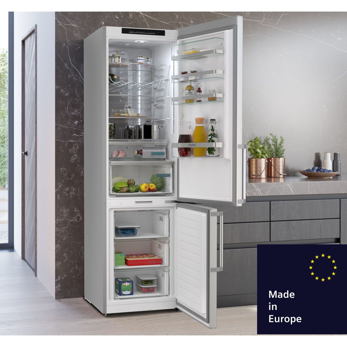 Réfrigérateur combiné KG39NAIAU iQ500, Tiroirs hyperFresh 0° couleur unique, SIEMENS