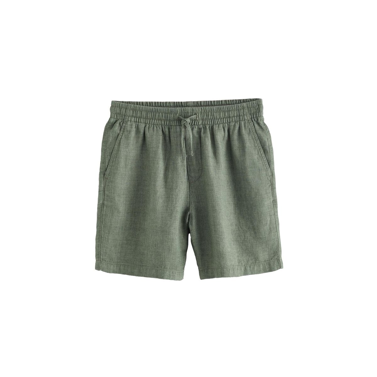 Short en lin épais avec taille à cordon vert, NEXT