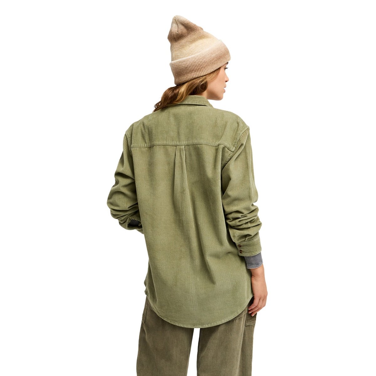 Chemise manches longues en velours côtelé LET IT GO CORD. vert oil green, ROXY