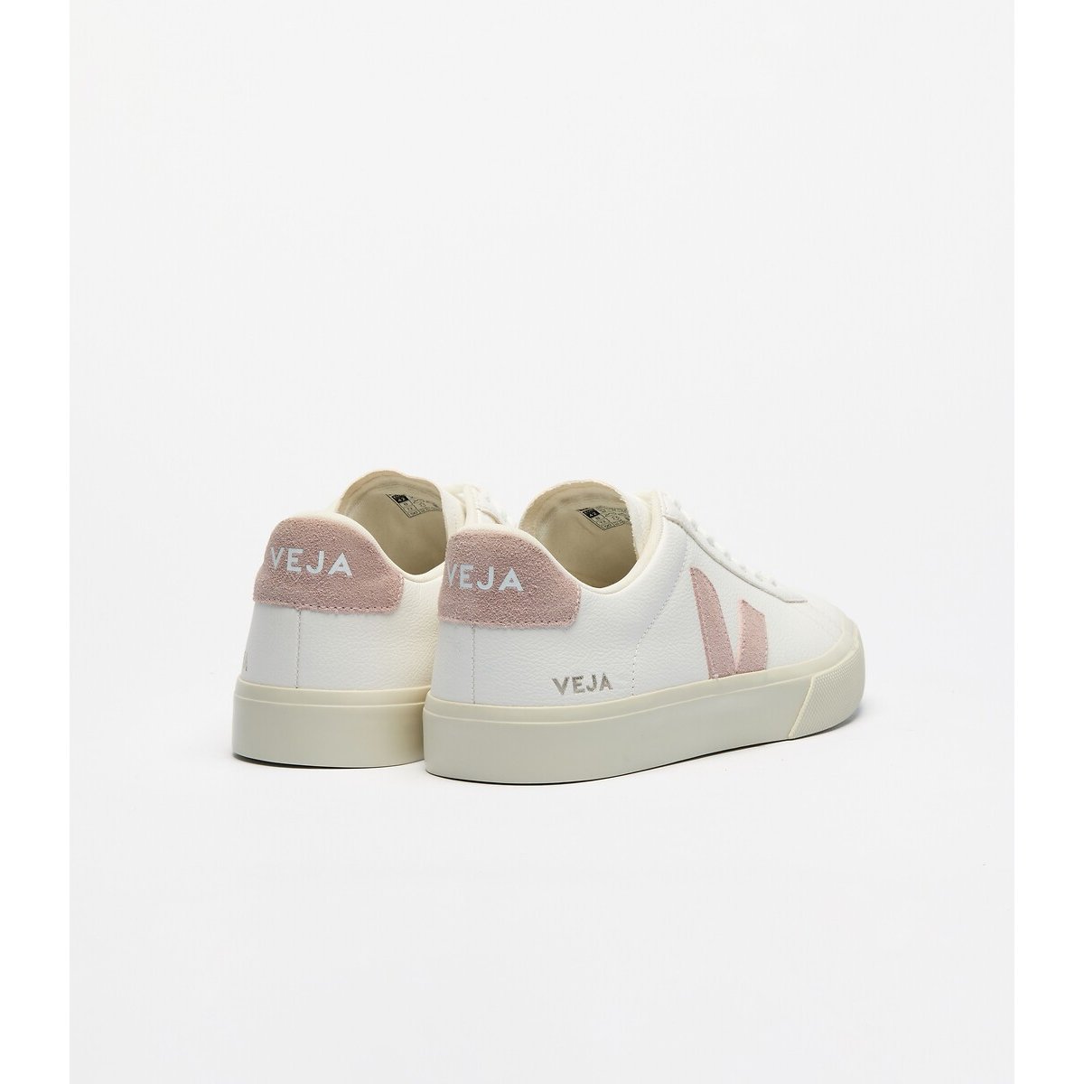 Baskets en cuir CAMPO blanc/rose, VEJA