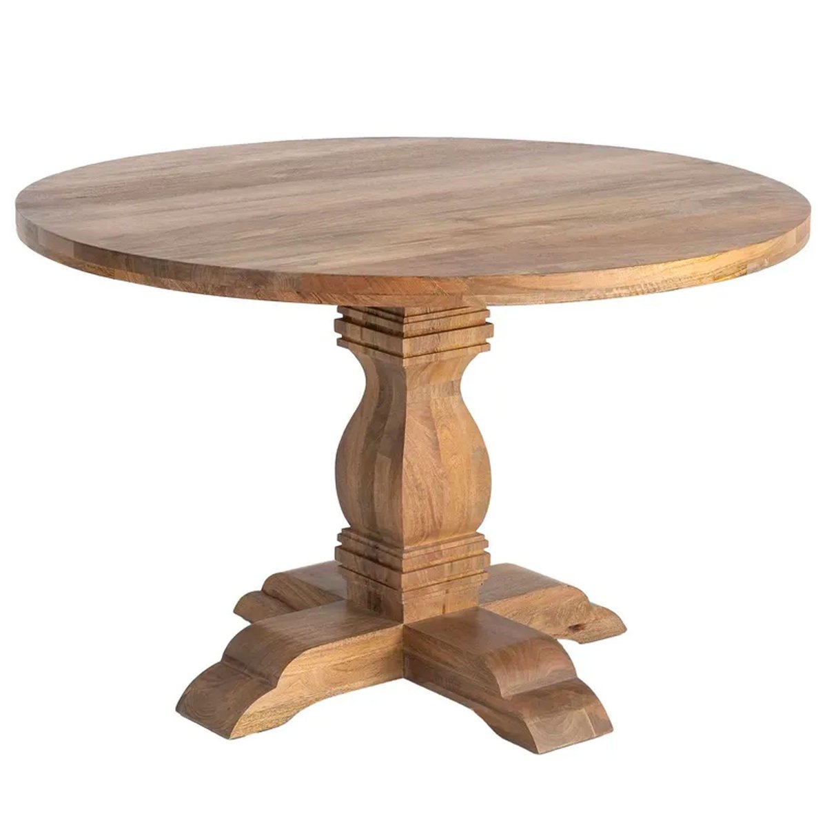 Table à manger classique ronde bois de manguier 120x120x76cm bois, WADIGA
