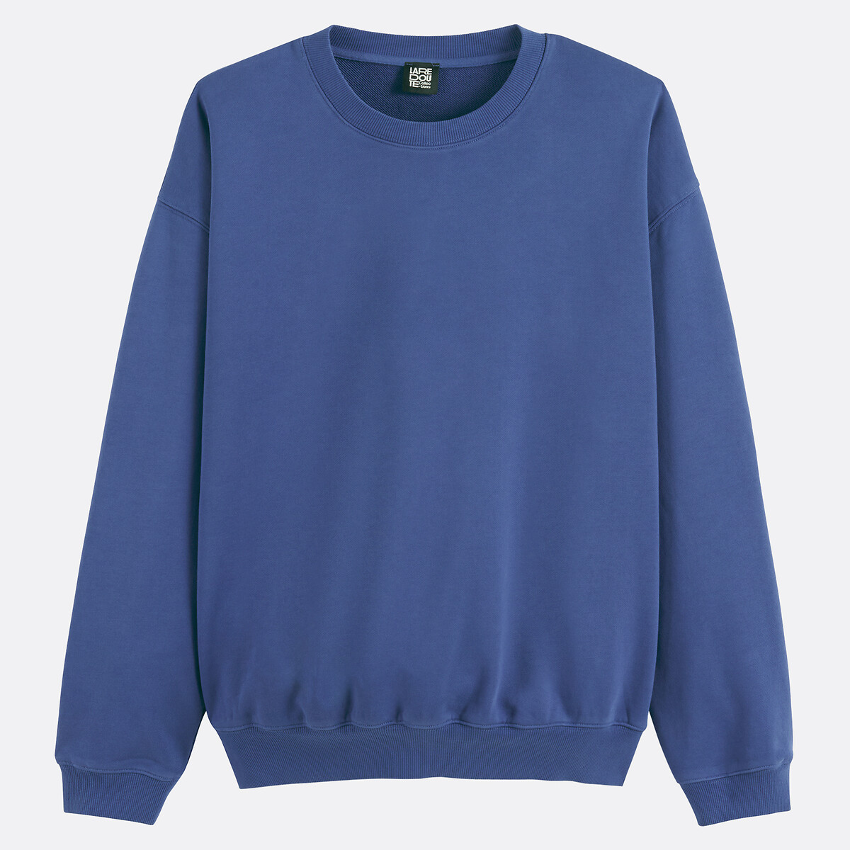 Sweat col rond stonewashed, effet délavé bleu indigo, LA REDOUTE COLLECTIONS