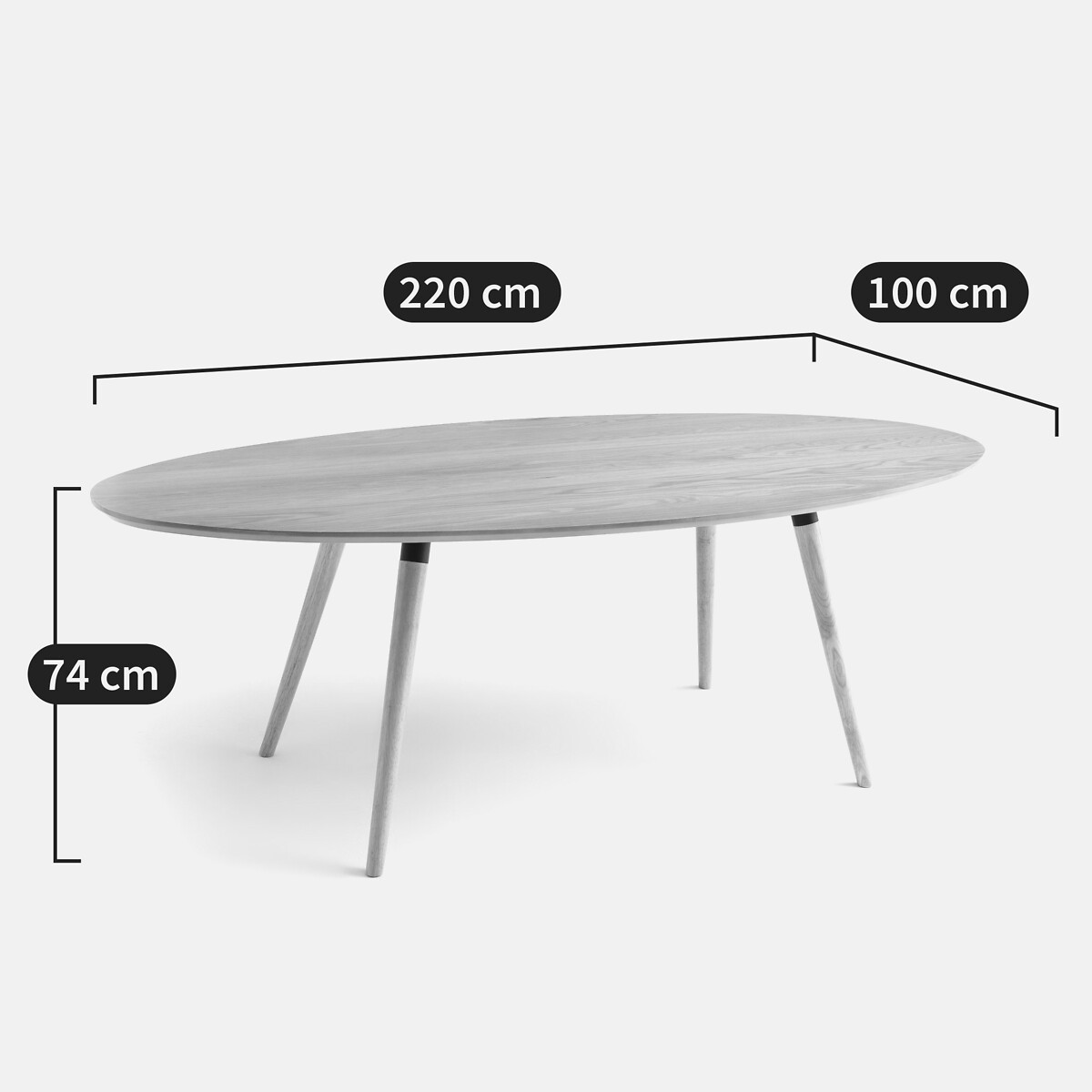 Blutante 6-8 Seater Oval Dining Table in Oak Veneer oak, SO'HOME