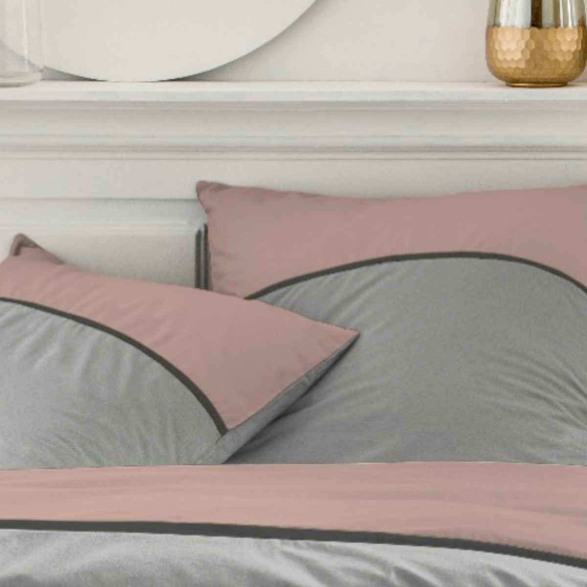 Parure de lit 2 personnes coton PRESTIGE rose, TODAY