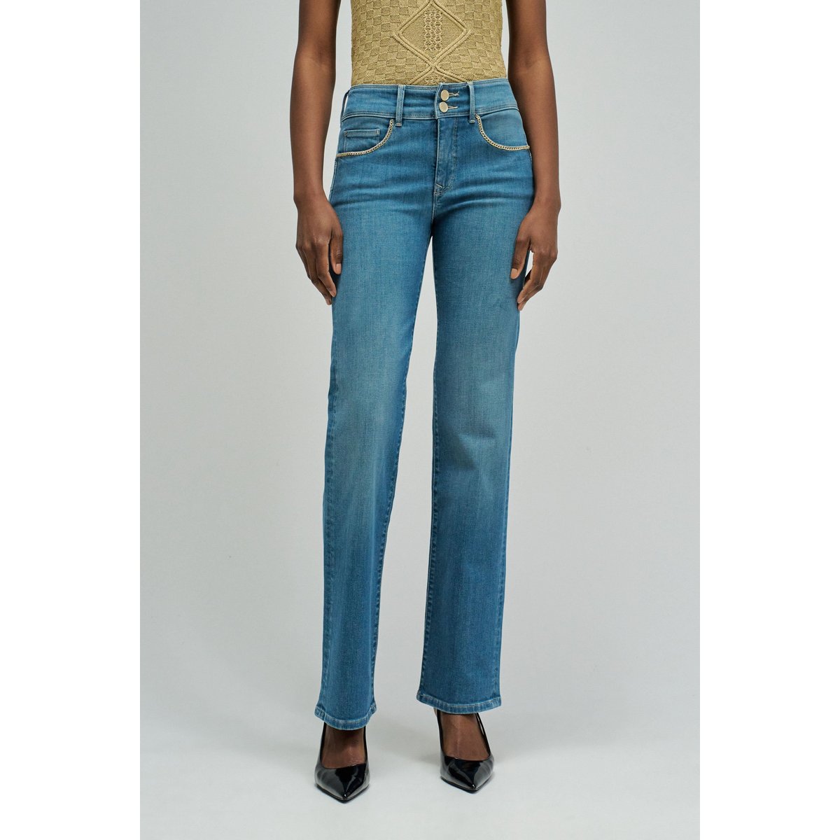 JEAN SECRET PUSH IN STRAIGHT bleu vintage, SALSA JEANS