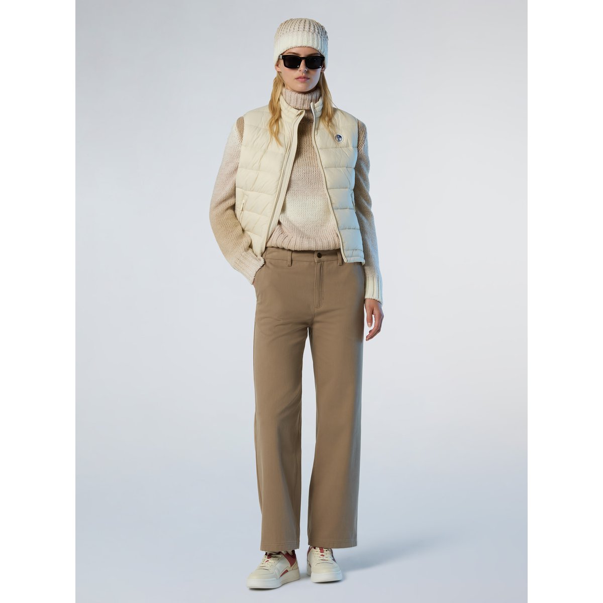 Pantalon large en sergé marron, NORTH SAILS