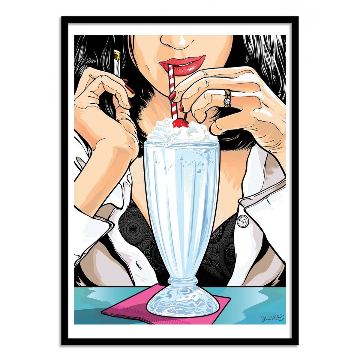 Affiche d’art et cadre noir 50 x 70 cm - Mia Wallace - Joshua Budich affiche d'art, WALL EDITIONS