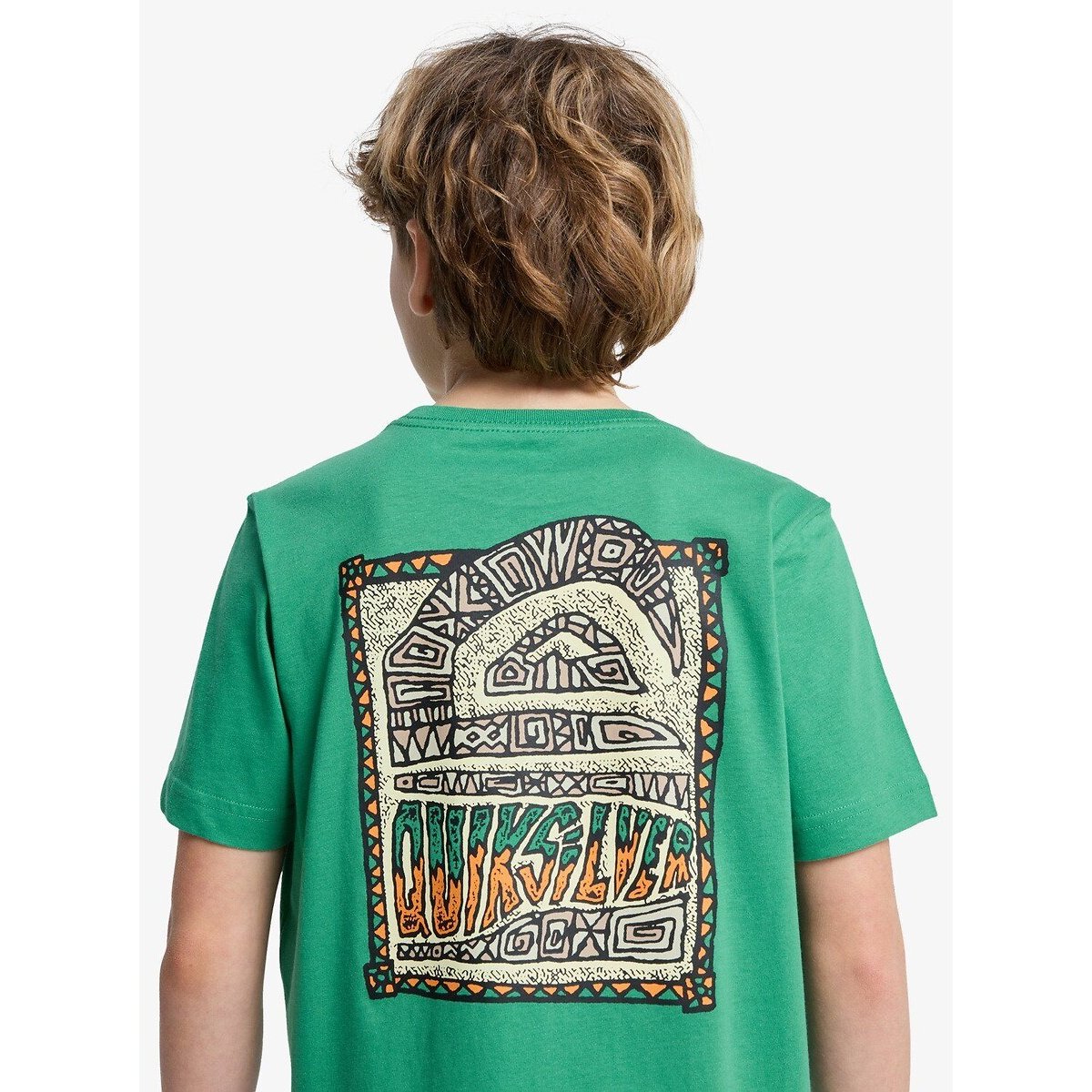 T-shirt manches courtes, imprimé devant et dos vert, QUIKSILVER
