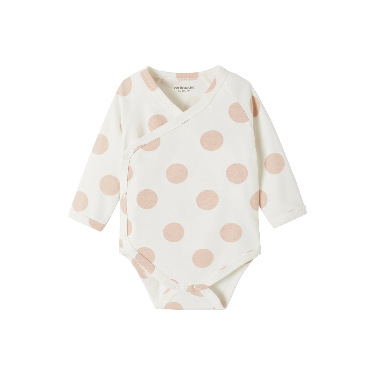 Lot de 5 bodies manches longues ouverture naissance rose poudré, VERTBAUDET