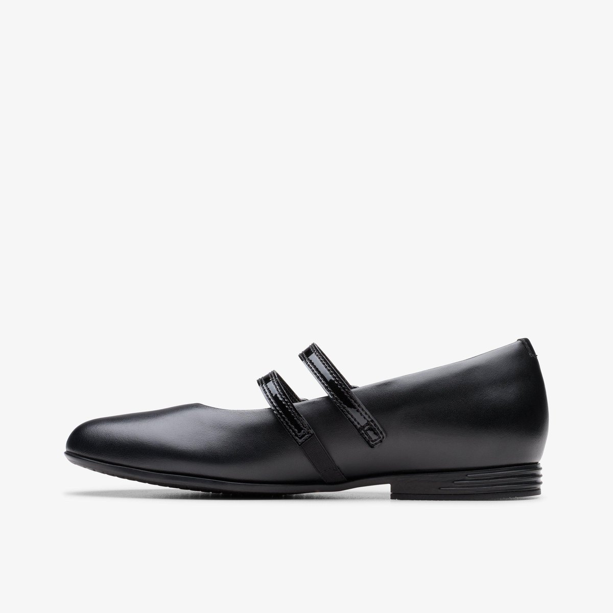 Ballerines Cuir cireux Coupe Large FINJA BAR Y noir, CLARKS