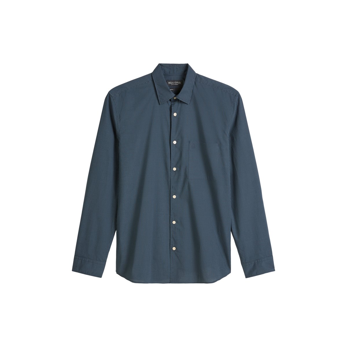 Chemise regular en carreaux vichy bleu foncé, MARC O'POLO