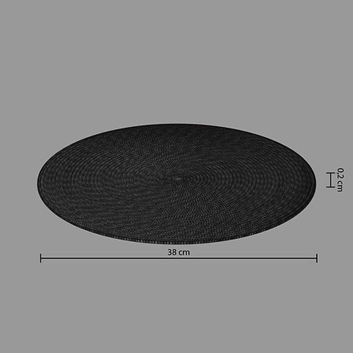 Set de table rond tressé TRESSE gris foncé, SECRET DE GOURMET