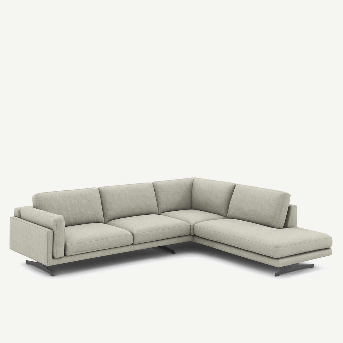 Ecksofa César, Tweed-Optik elfenbein, AM.PM