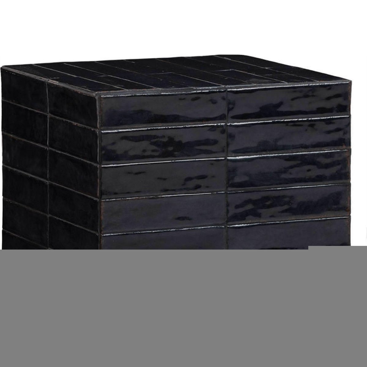 Table d'appoint céramique relief géométrique noir, RECOLLECTION