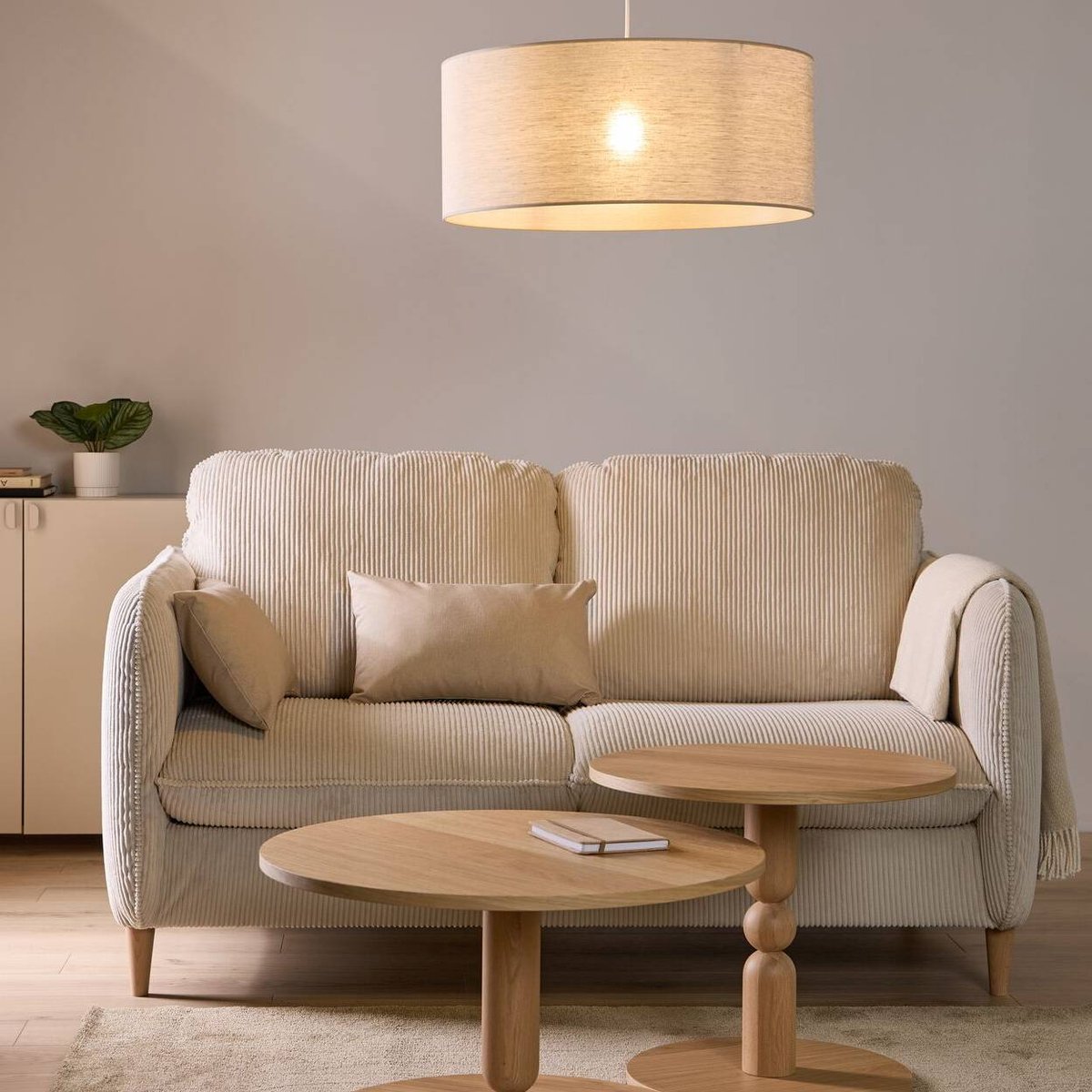 Abat-jour pour suspension lin 60 cm - ROSELINE beige, CAMIF