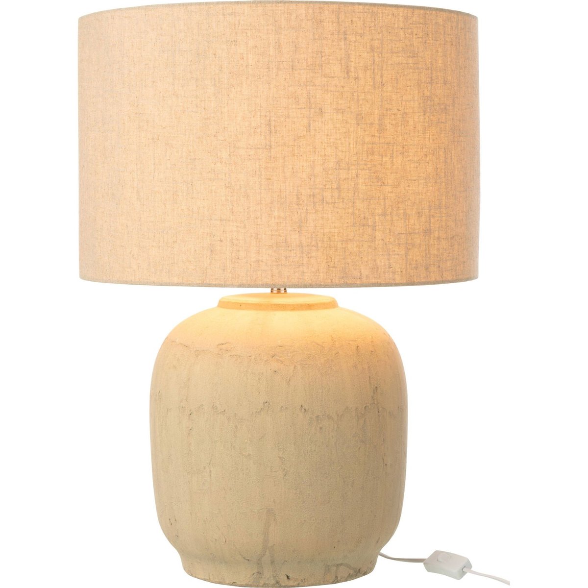 Lampe de salon en terre cuite ronde beige naturel terre cuite, RECOLLECTION