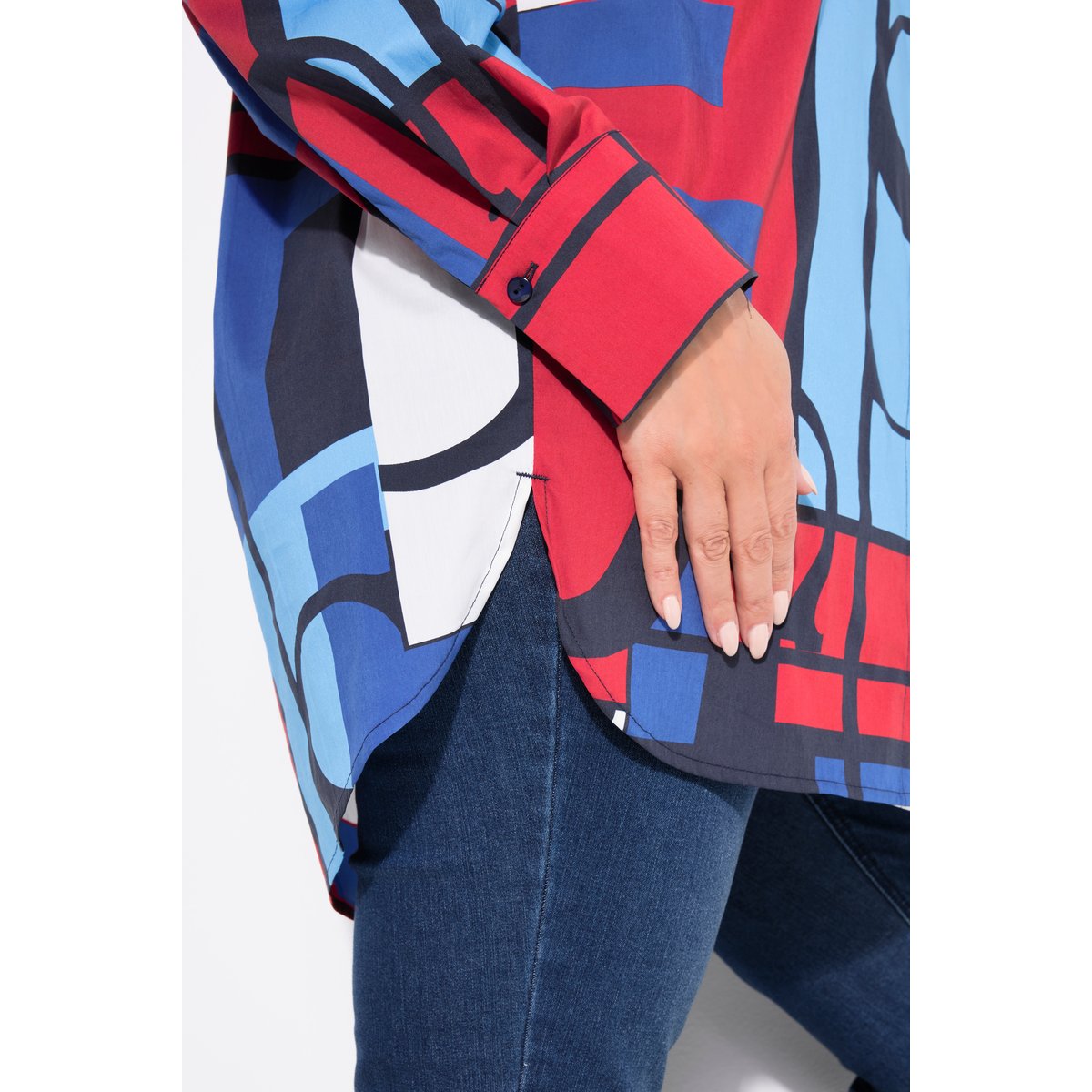 Chemisier oversize esprit « colour block » marine, ULLA POPKEN