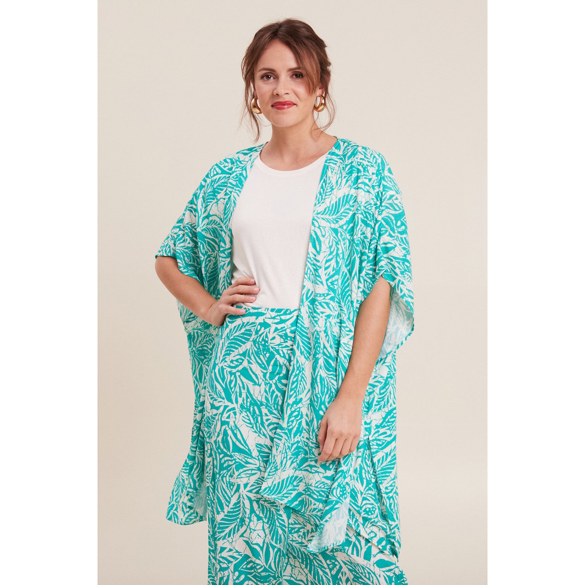 Kimono dos smocké vert émeraude, BREAL