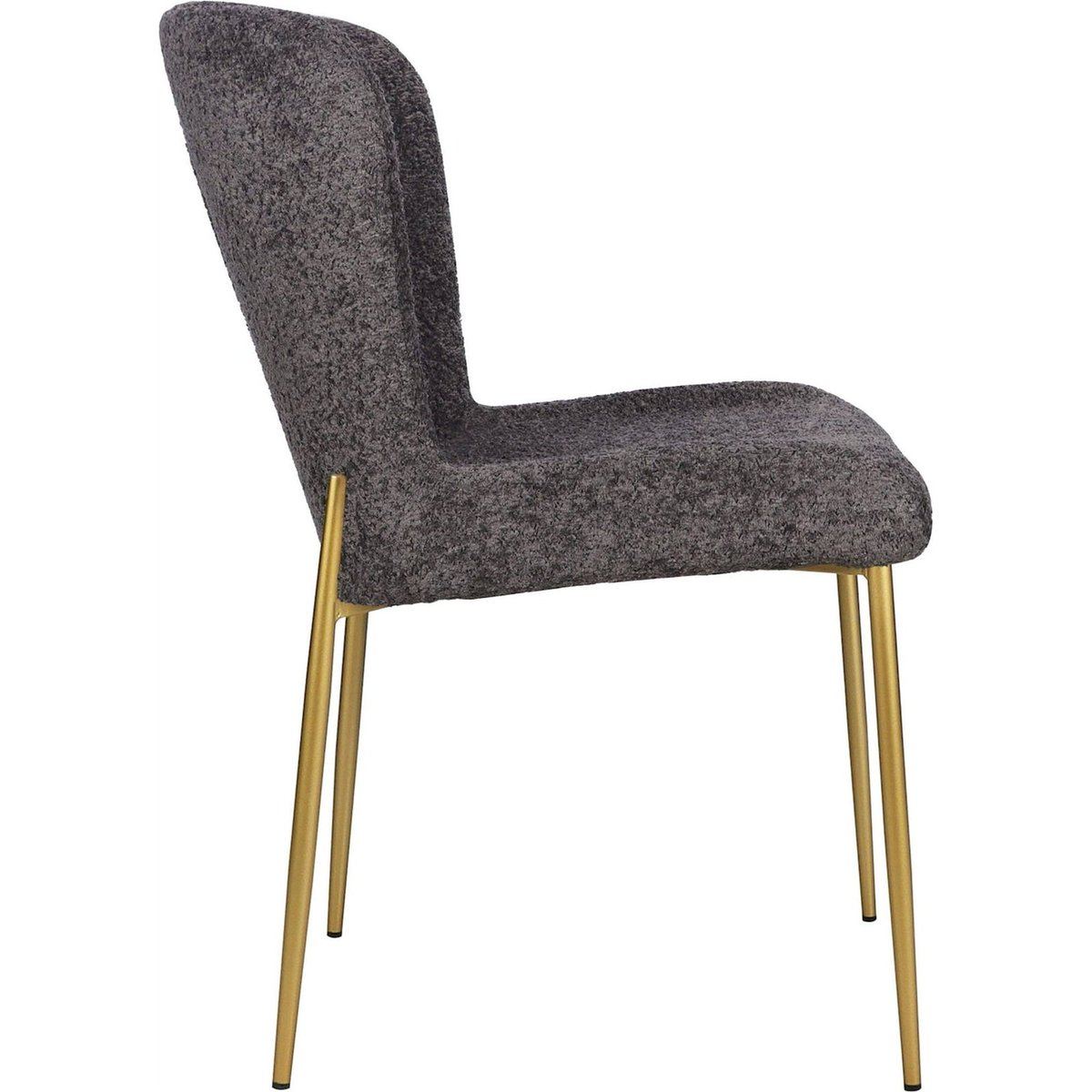 Chaise tapissée collection NEUL pieds métal gris bouclé et doré, RECOLLECTION