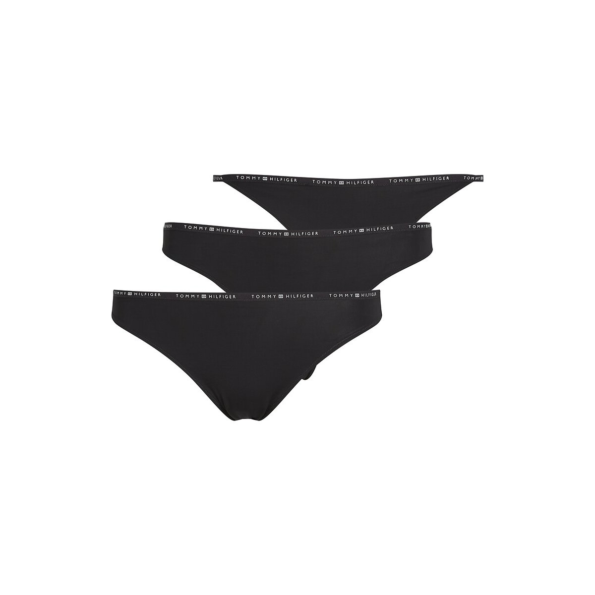 Lot de 3 tangas en microfibre noir, TOMMY HILFIGER