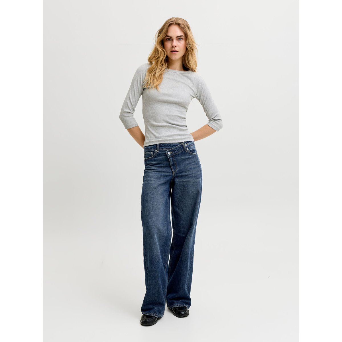 Jean À Coupe Large dark blue denim, JJXX