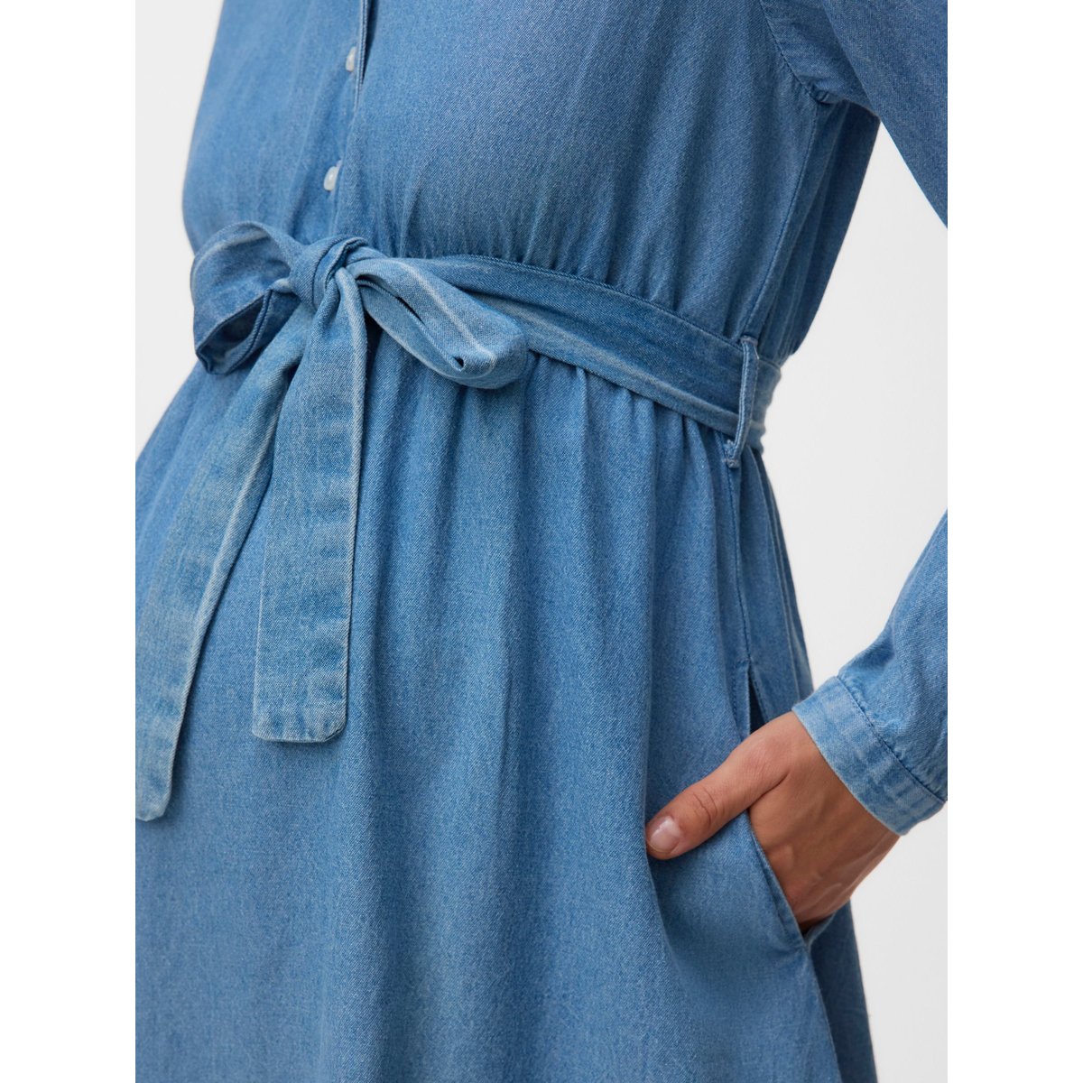 Robe En Denim medium blue denim, MAMA LICIOUS