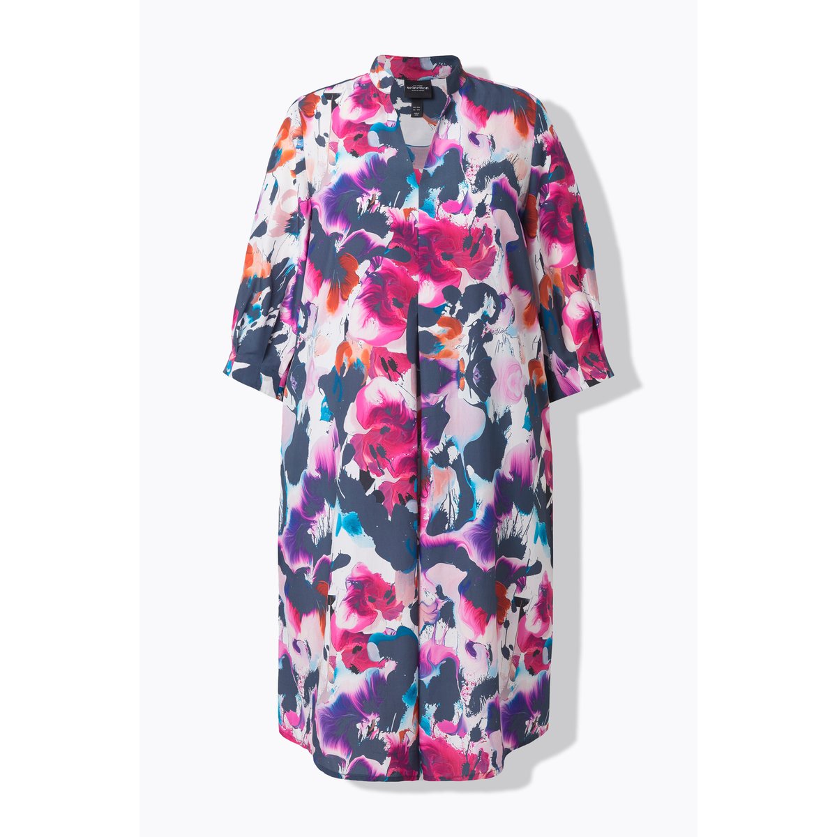 Robe midi en Lyocell esprit aquarelle blanc neige, ULLA POPKEN