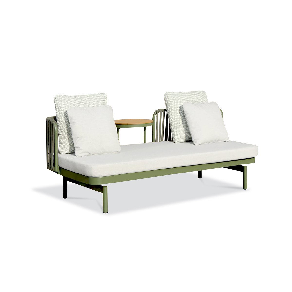 Canapé de jardin 3 places en aluminium BARLIA vert olive, REMARQUABLE