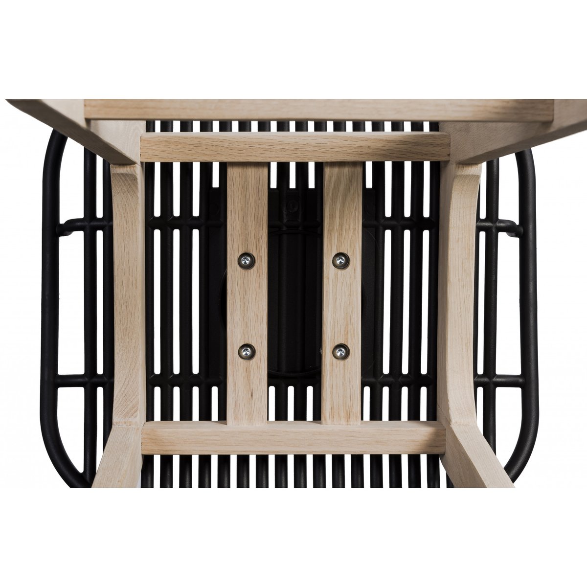 Lot de chaises d'îlot et bar en chêne et assise plastique 65cm MALMO | Lot de 6 noir, MOB IN