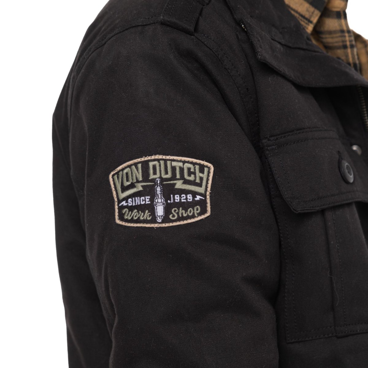 Surchemise coton AARON noir/vert, VON DUTCH