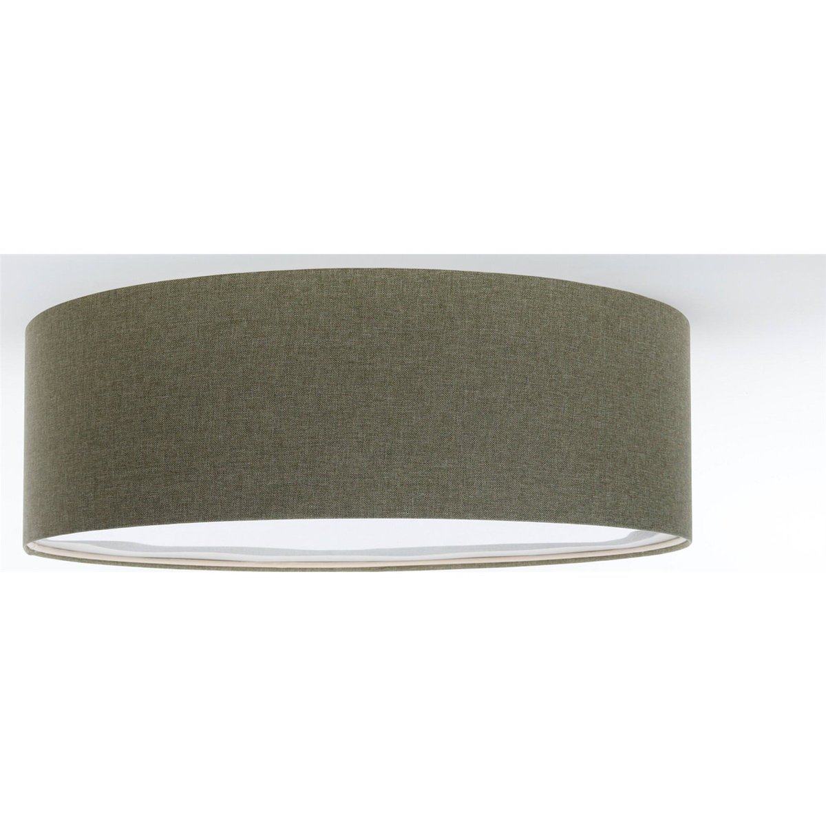 Plafonnier rond en tissu effet structuré Boho Elegant vert tissu effet structuré, BPS KONCEPT
