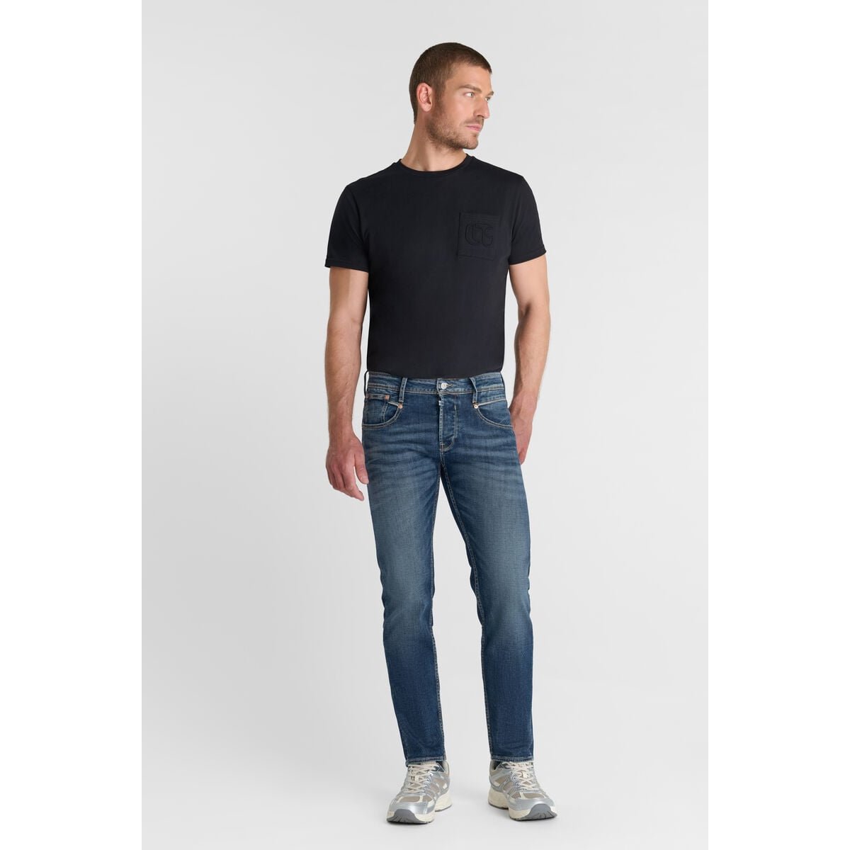 Jeans slim stretch 700/11, longueur 34 blue, LE TEMPS DES CERISES