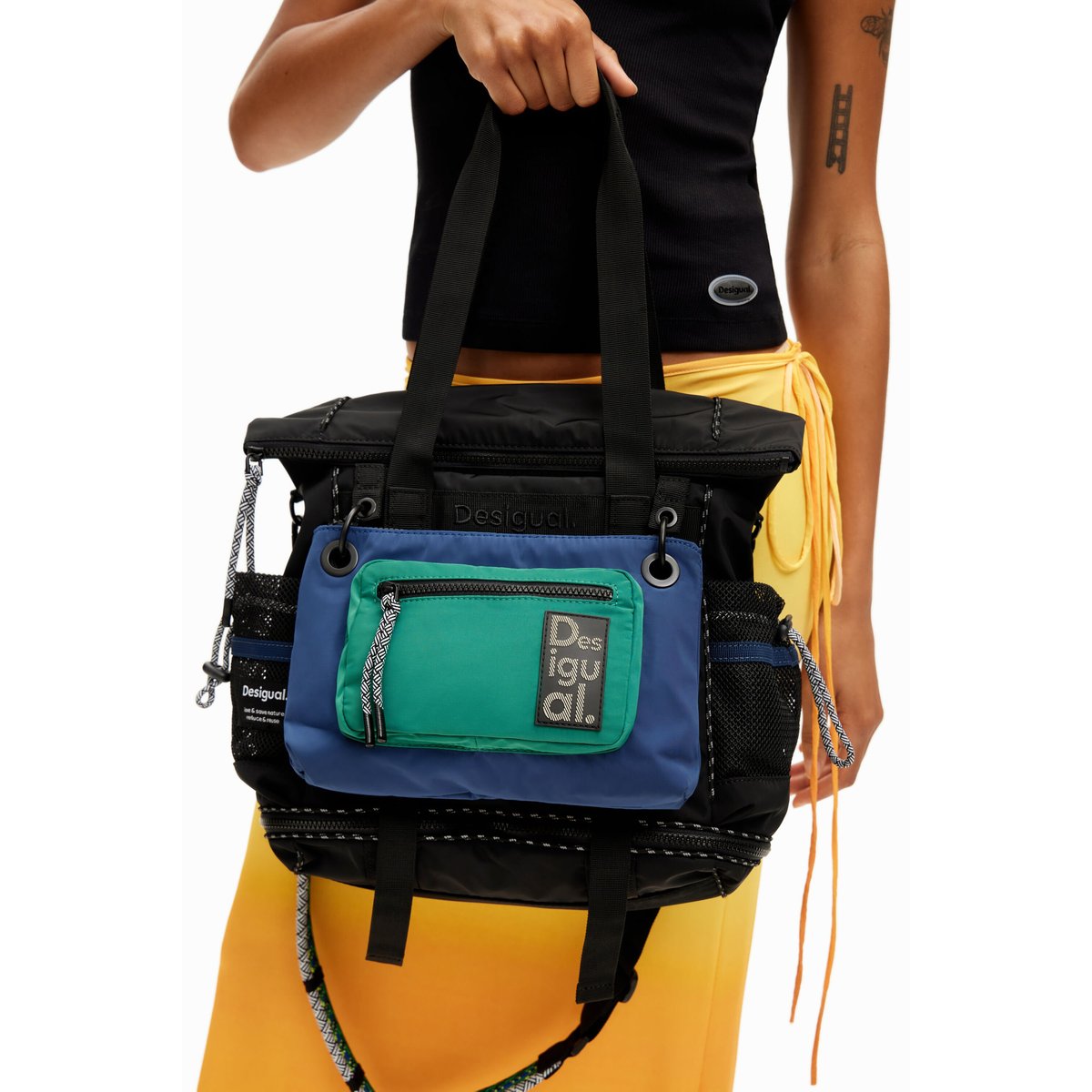 Sac à dos XL convertible bleu, DESIGUAL
