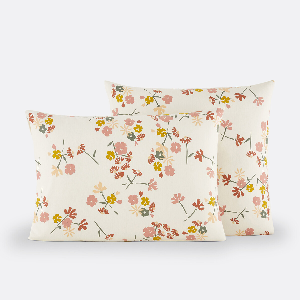 Taie d'oreiller flanelle de coton, Rosine imprimé fleurs, LA REDOUTE INTERIEURS
