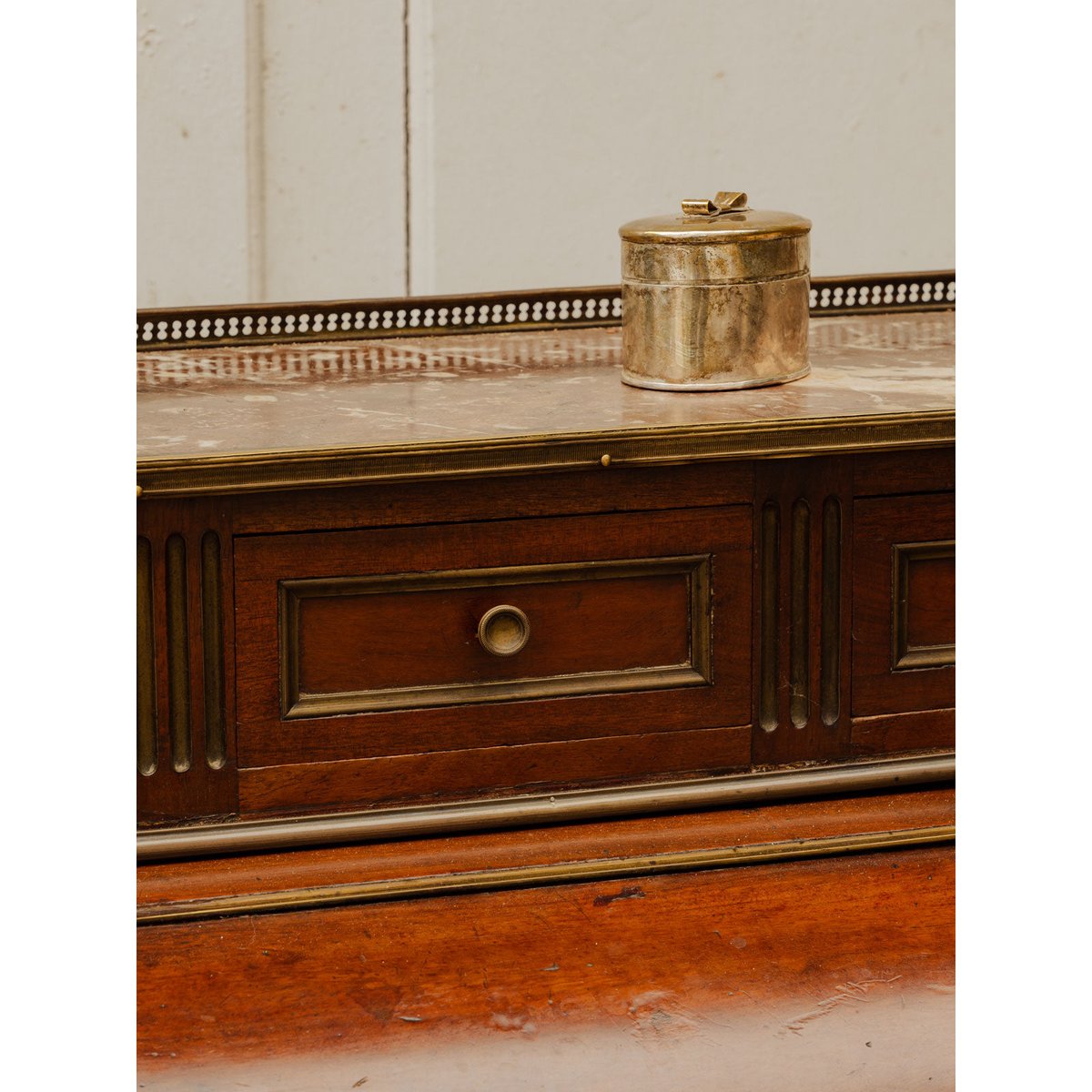 Secrétaire en bois et marbre Honoré N°234 - Bon état bois foncé, DEBONGOUT
