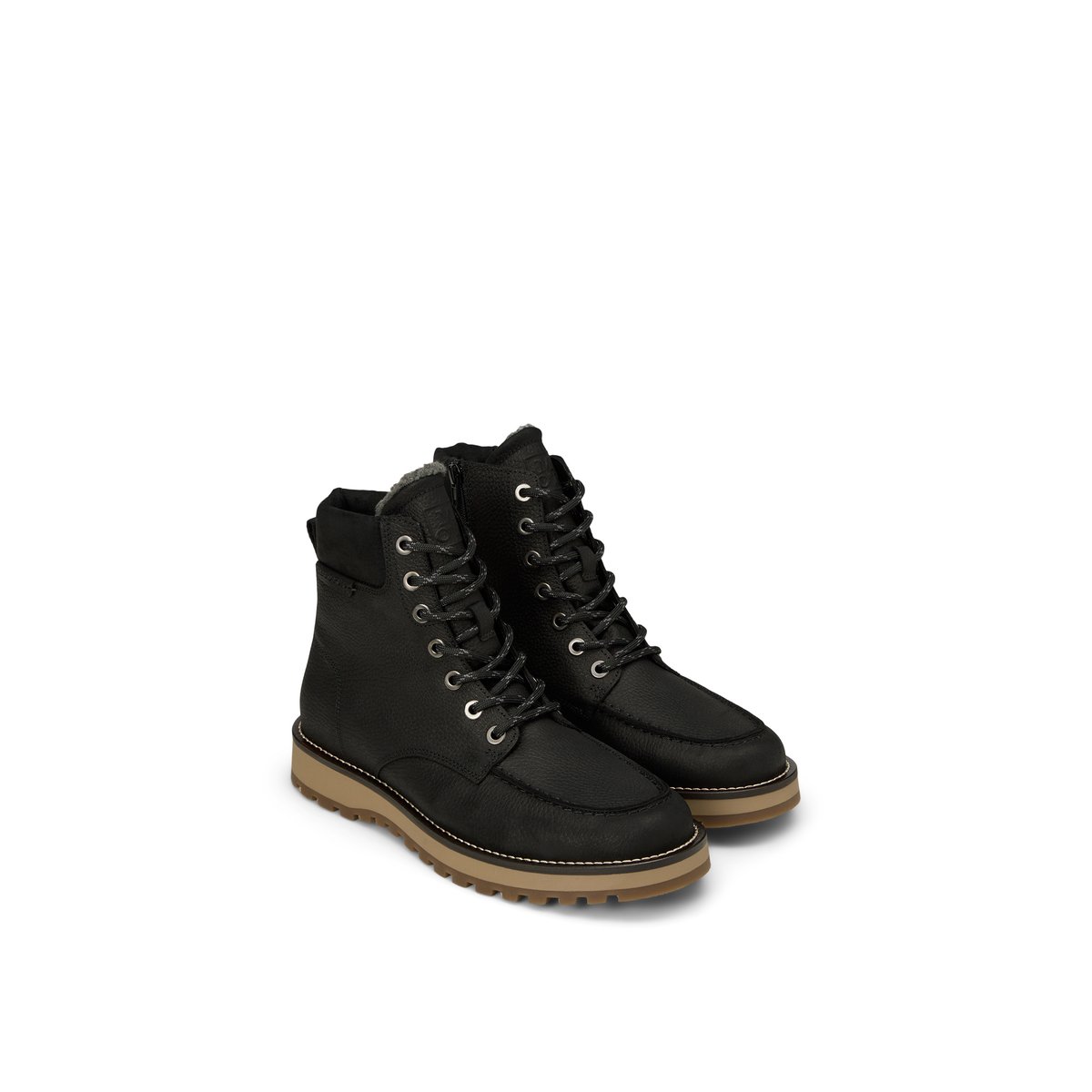 Bottes à lacets, modèle Jack avec fermeture éclair intérieure noir, MARC O'POLO