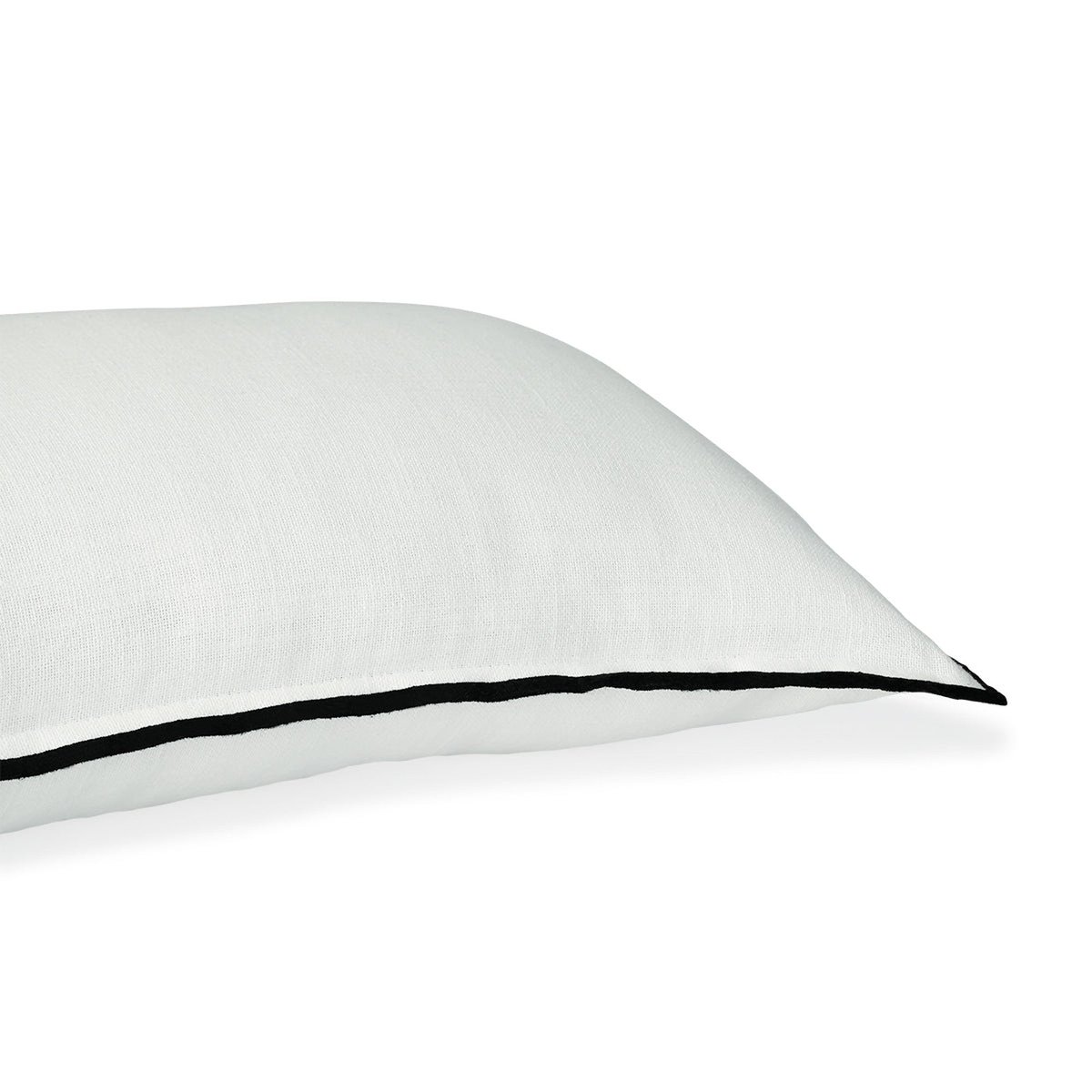 Coussin toile de coton JULES blanc / noir, FEBRONIE