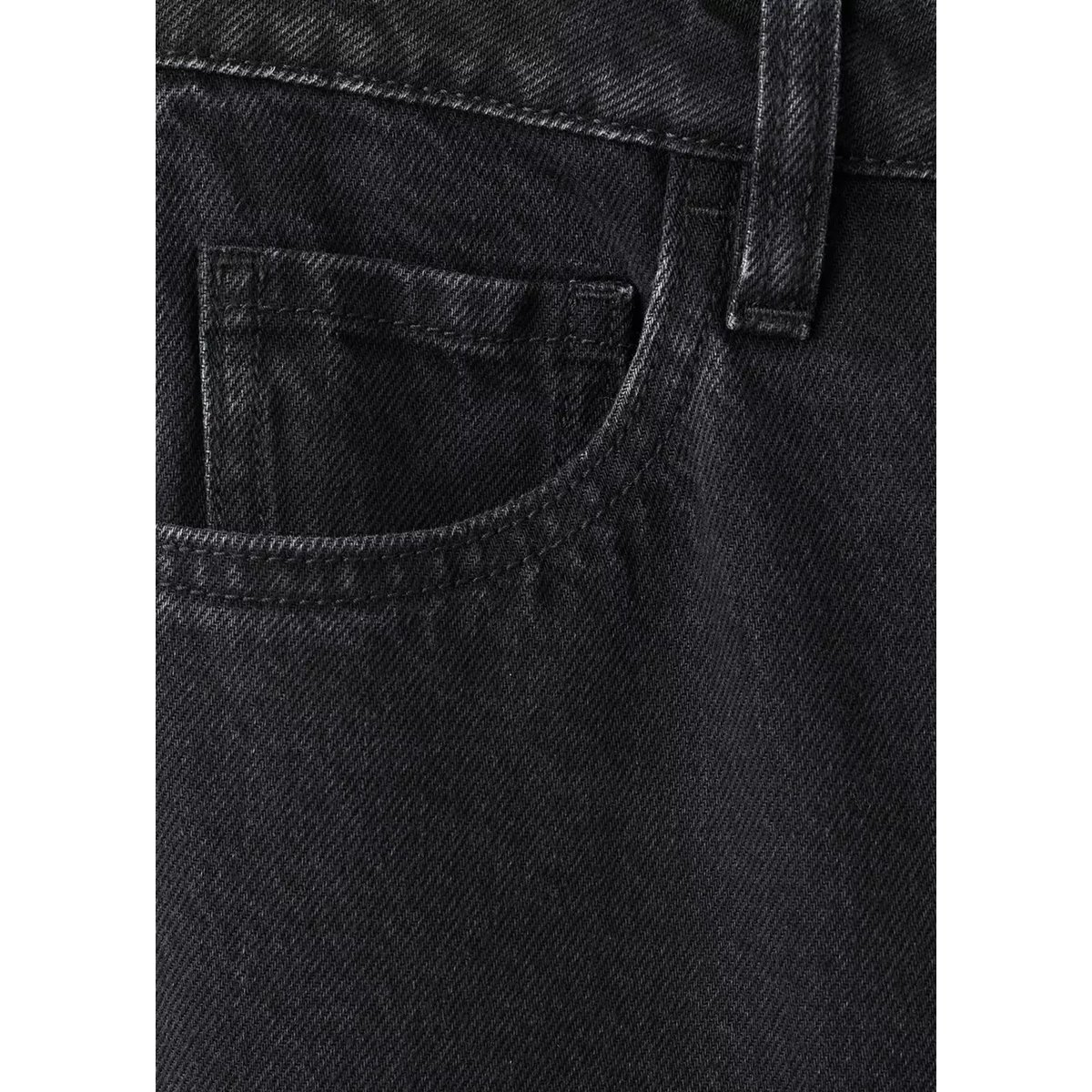 Jean Danila large taille haute black denim, MANGO